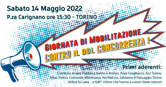 Banner iniziativa DDL Concorrenza Torino 14 5 22